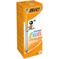 Bic Cristal Fun Ballpoint Pen Orange - Pack of 20