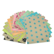 Patterned Craft Glitter Neon Paper - A4 - Pack of 30