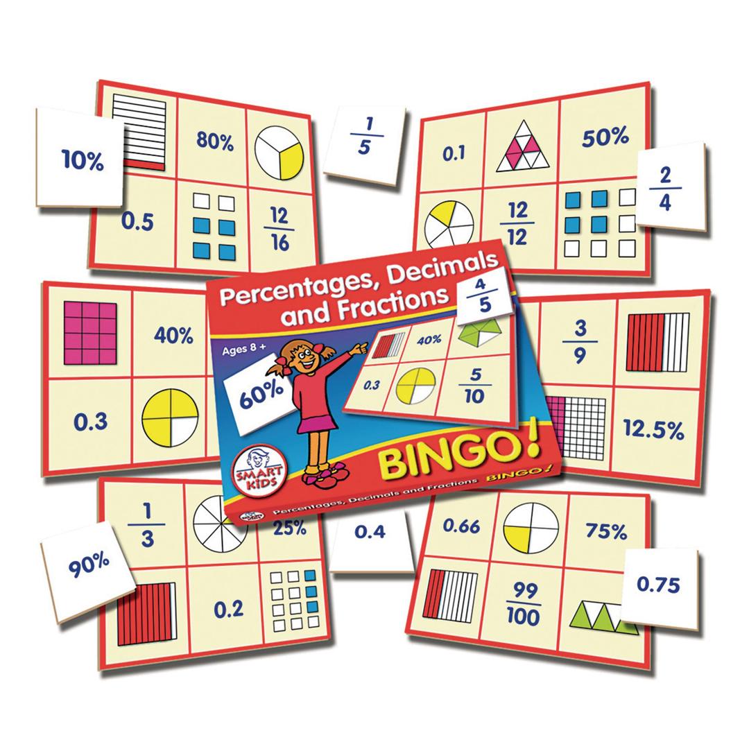 SMART KIDS Percentages, Decimals and Fractions Bingo | HC1534658 ...