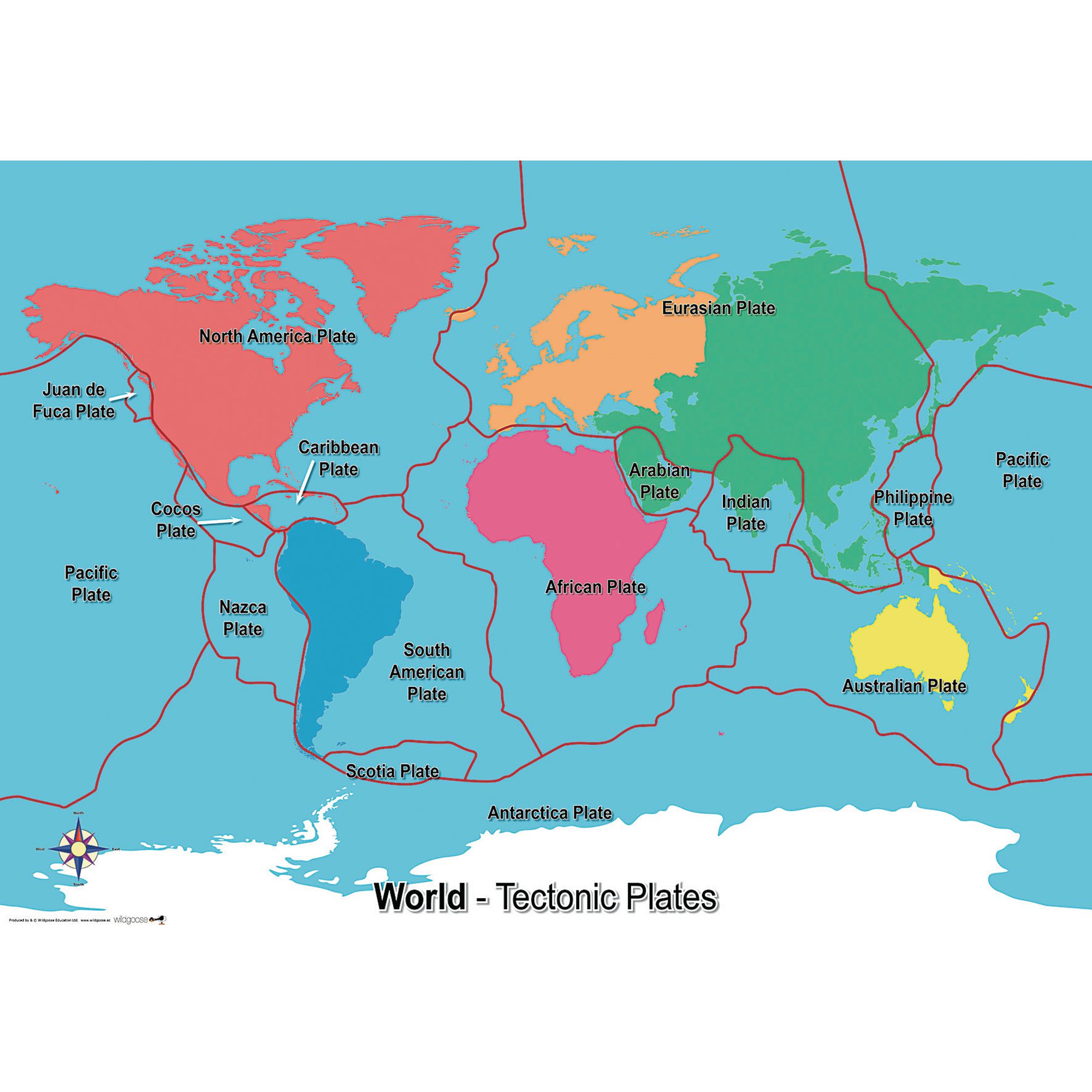 Blank Tectonic Plate Map G1534836 - Tectonic Plates Map | Gls Educational Supplies