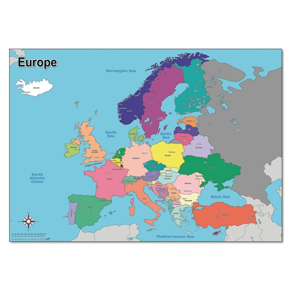 Regions Of Europe, Political Map, With Single Countries And English ...