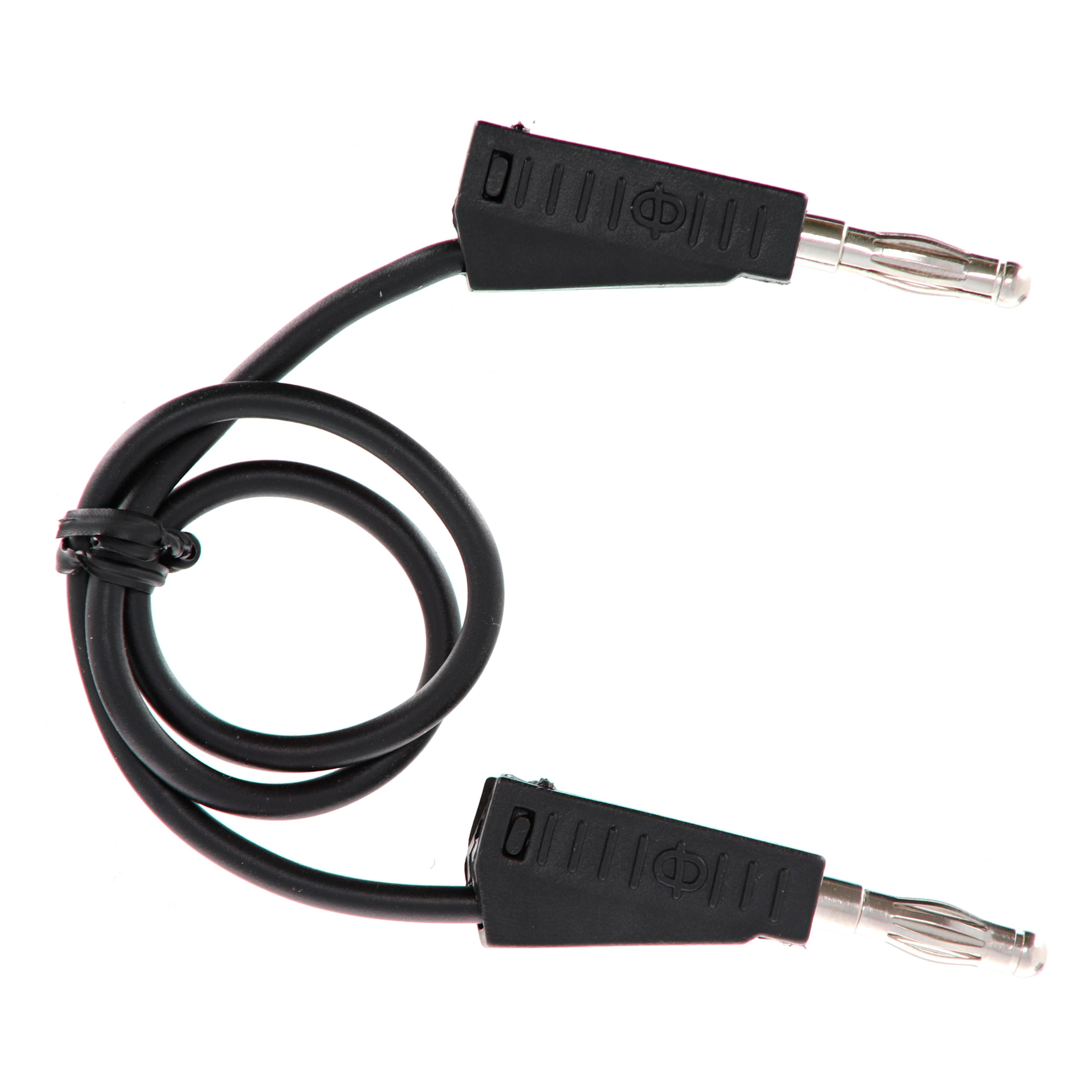 4mm Stackable Plug Leads Economy: Black, 250mm - Pack of 5