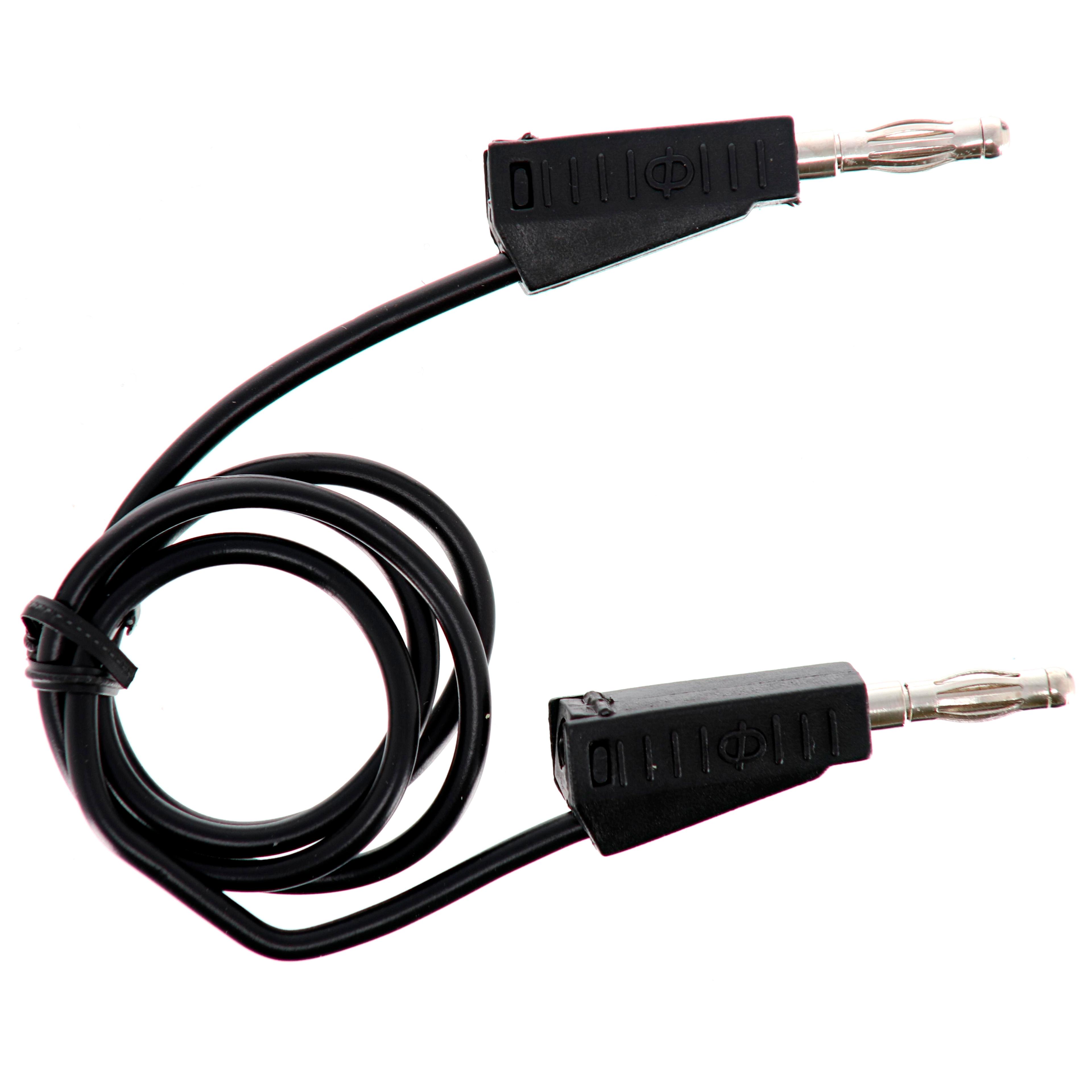 4mm Stackable Plug Leads Economy: Black, 500mm - Pack of 5