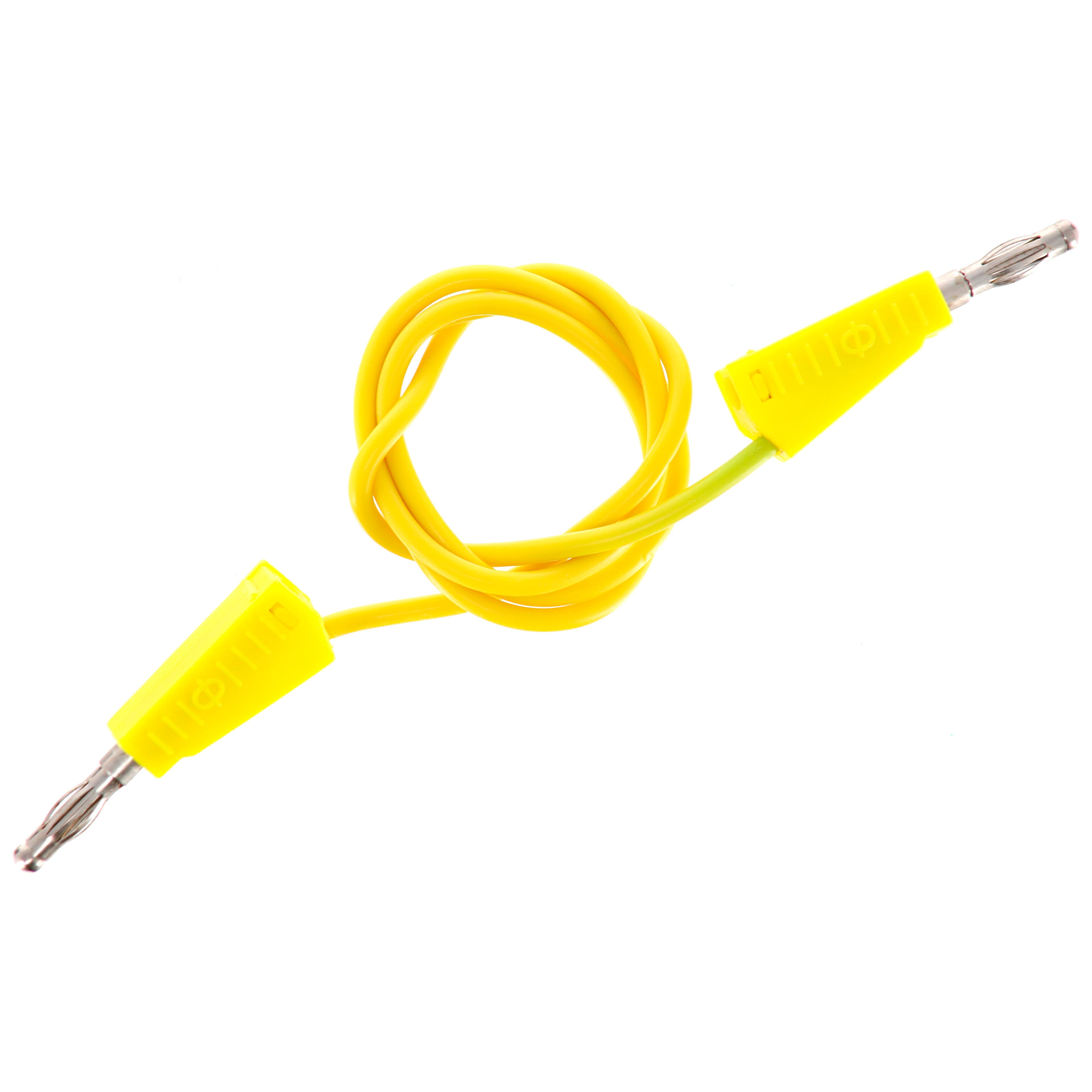 4mm Stackable Plug Leads Economy - Yellow, 500mm - Pack of 5