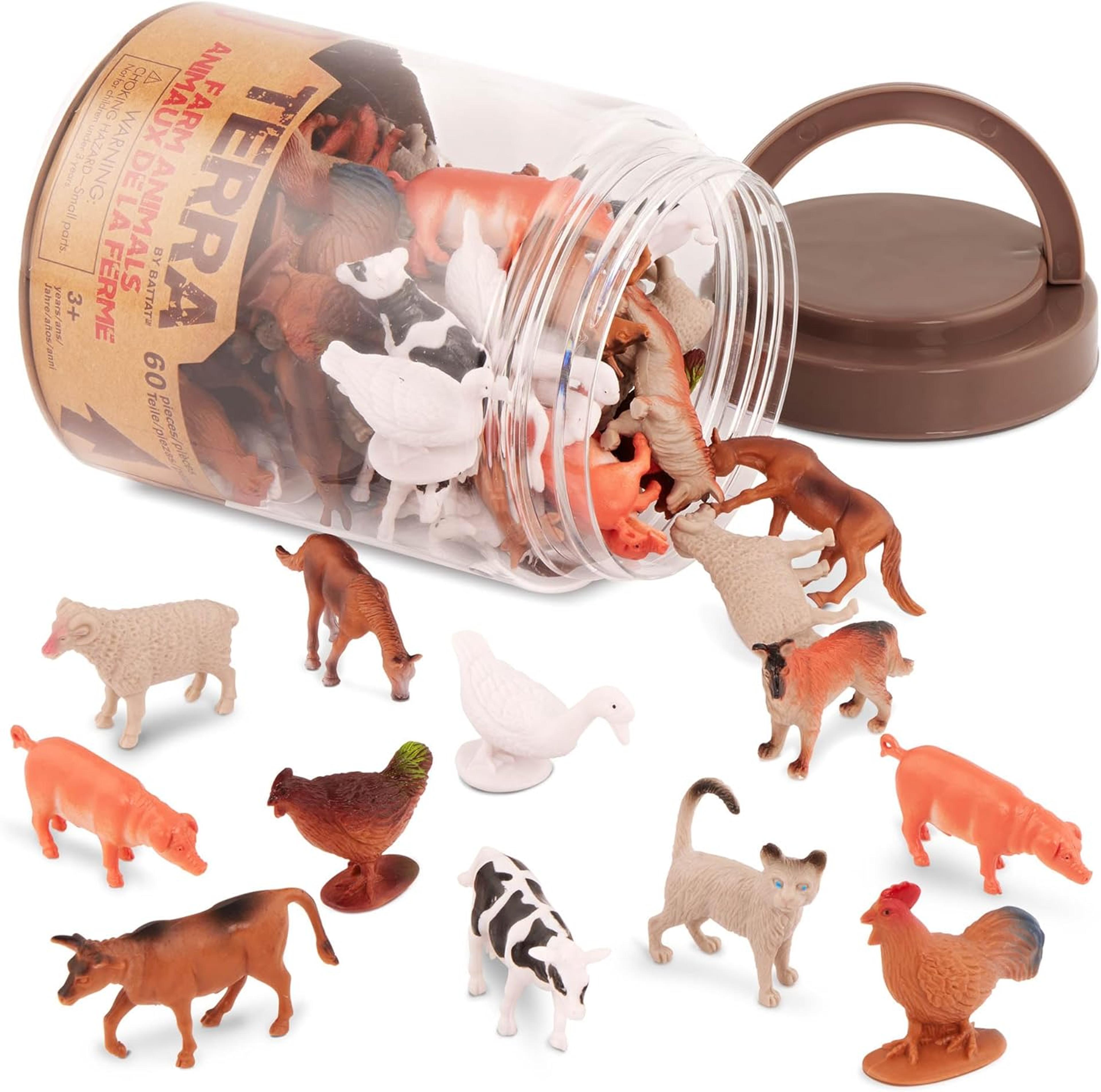 Terra by battat Miniature Farm Animals in a Tube - Pack of 60