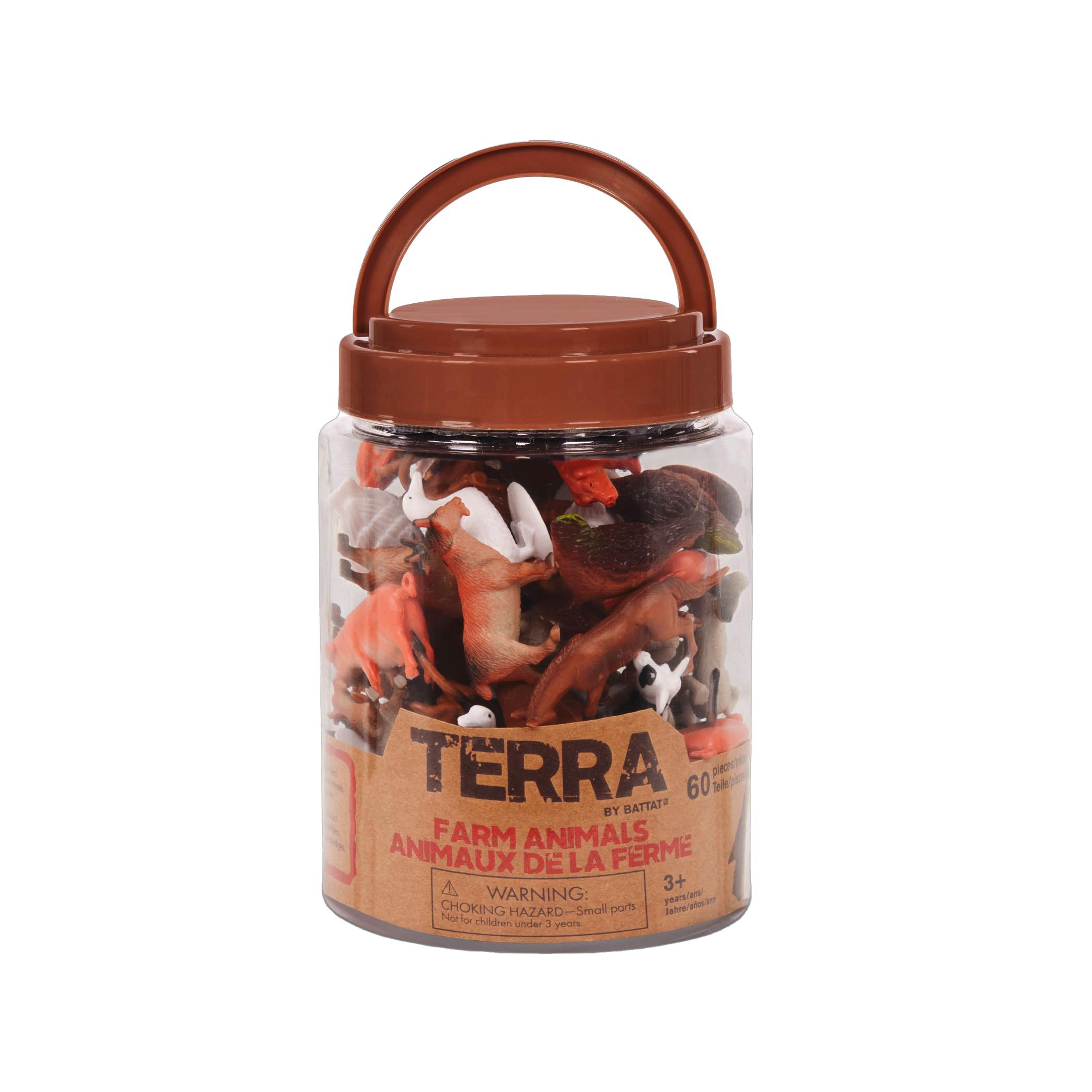 Terra by battat Miniature Farm Animals in a Tube - Pack of 60