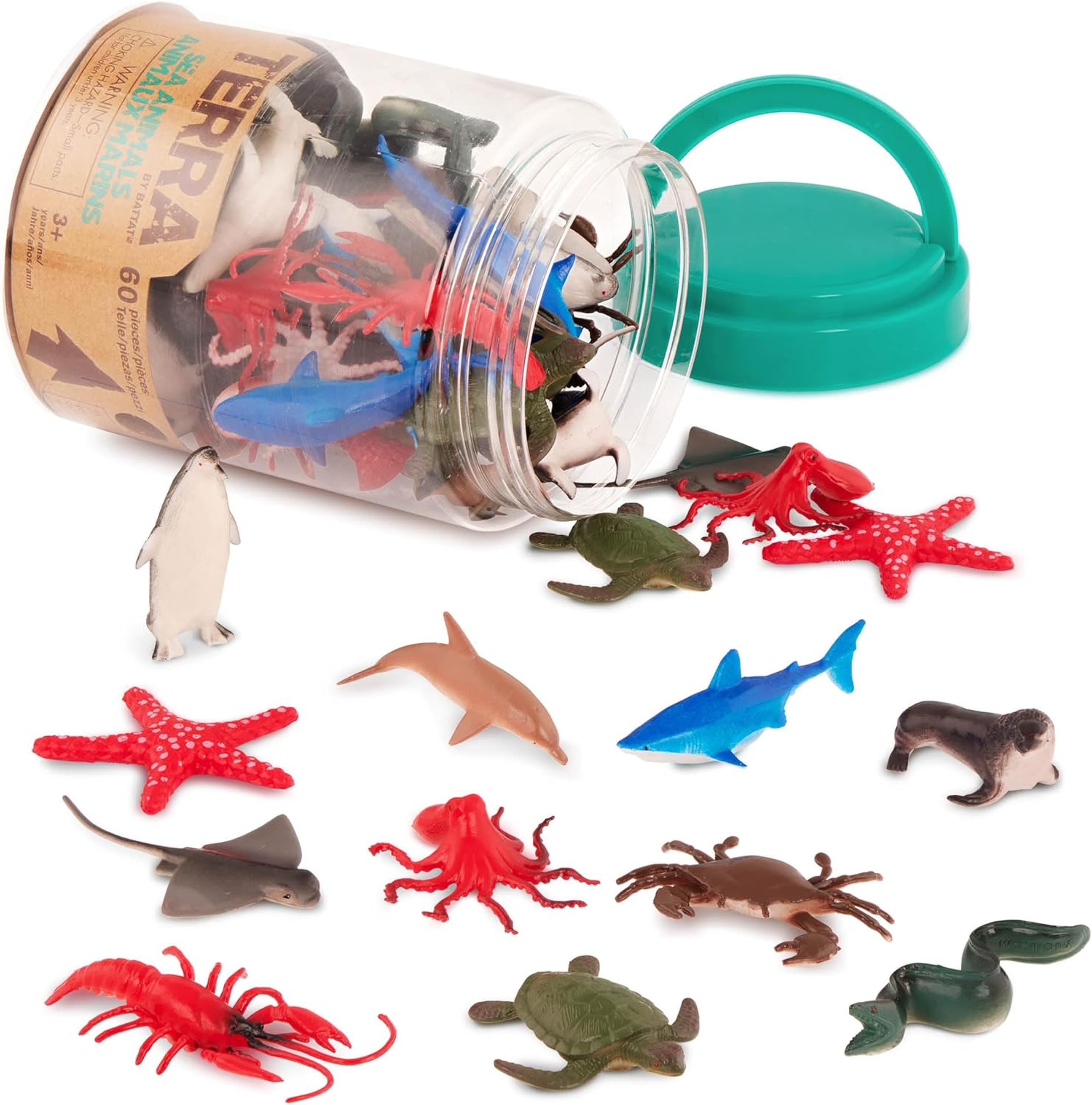 Terra by battat Miniature Sea Animals in a Tube - Pack of 60