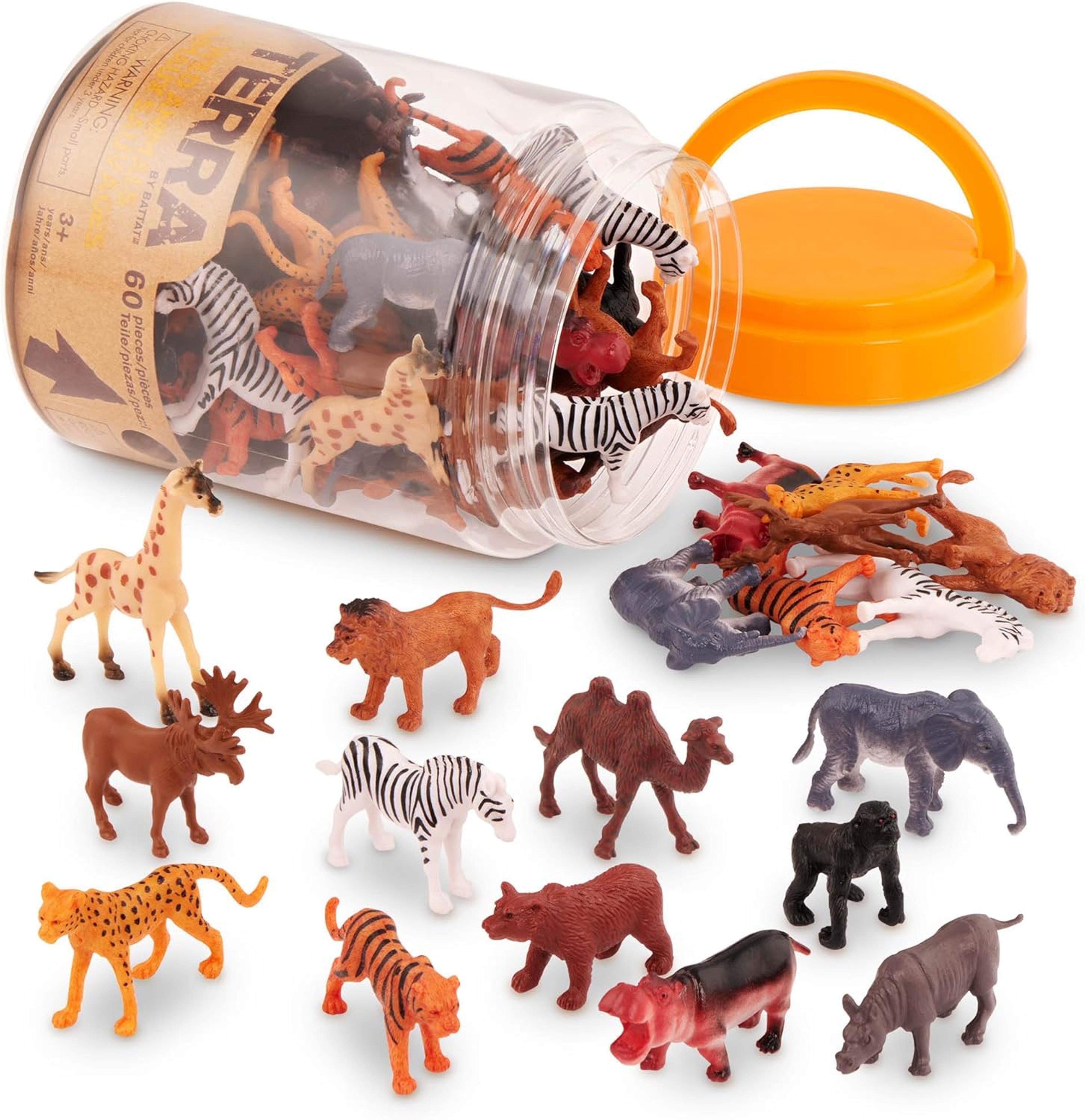 Terra by battat Miniature Wild Animals in a Tube - Pack of 60
