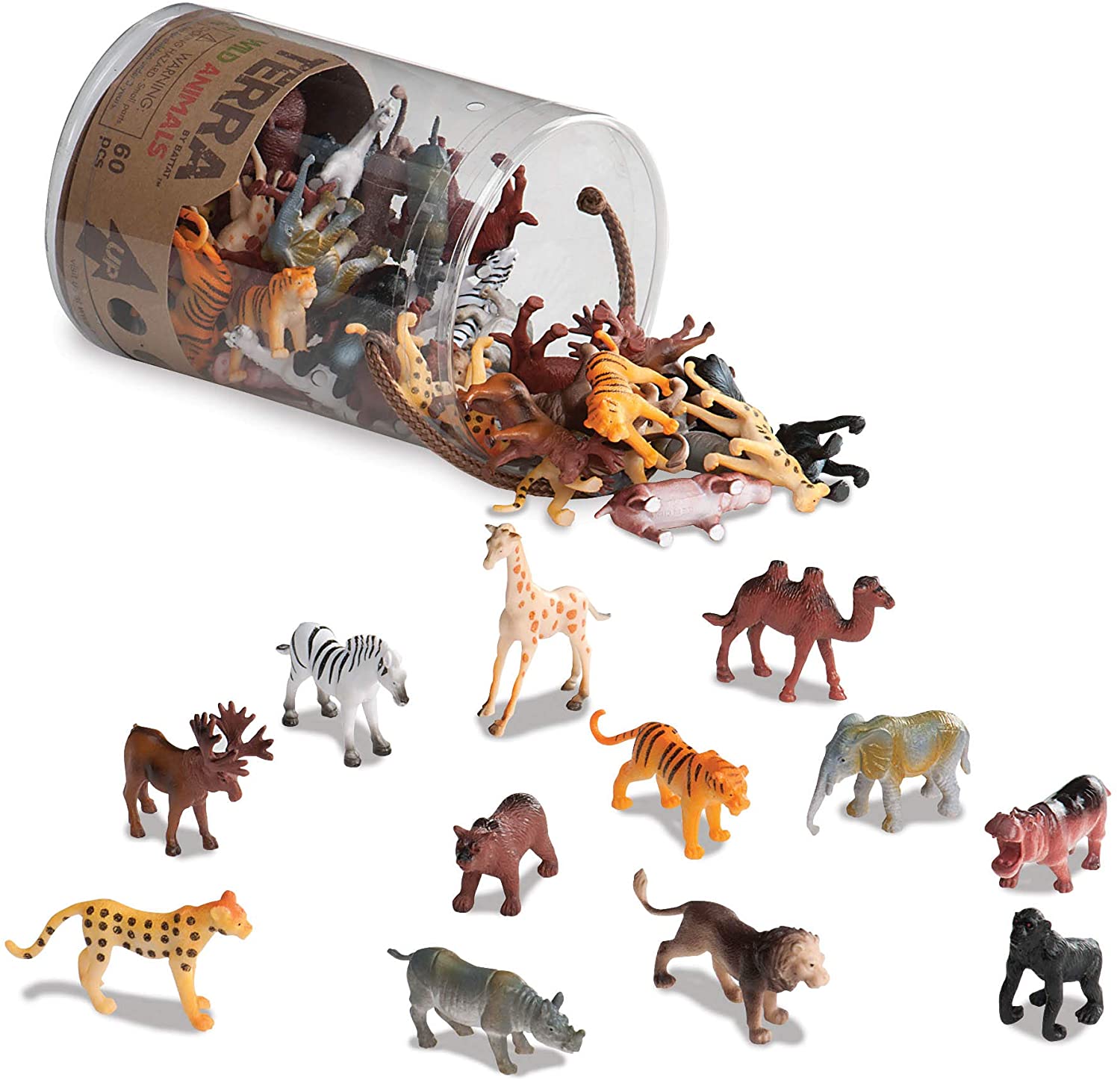 HE1546046 - Terra by Battat Miniature Wild Animals in a Tube - Pack of 60 |  Findel Education