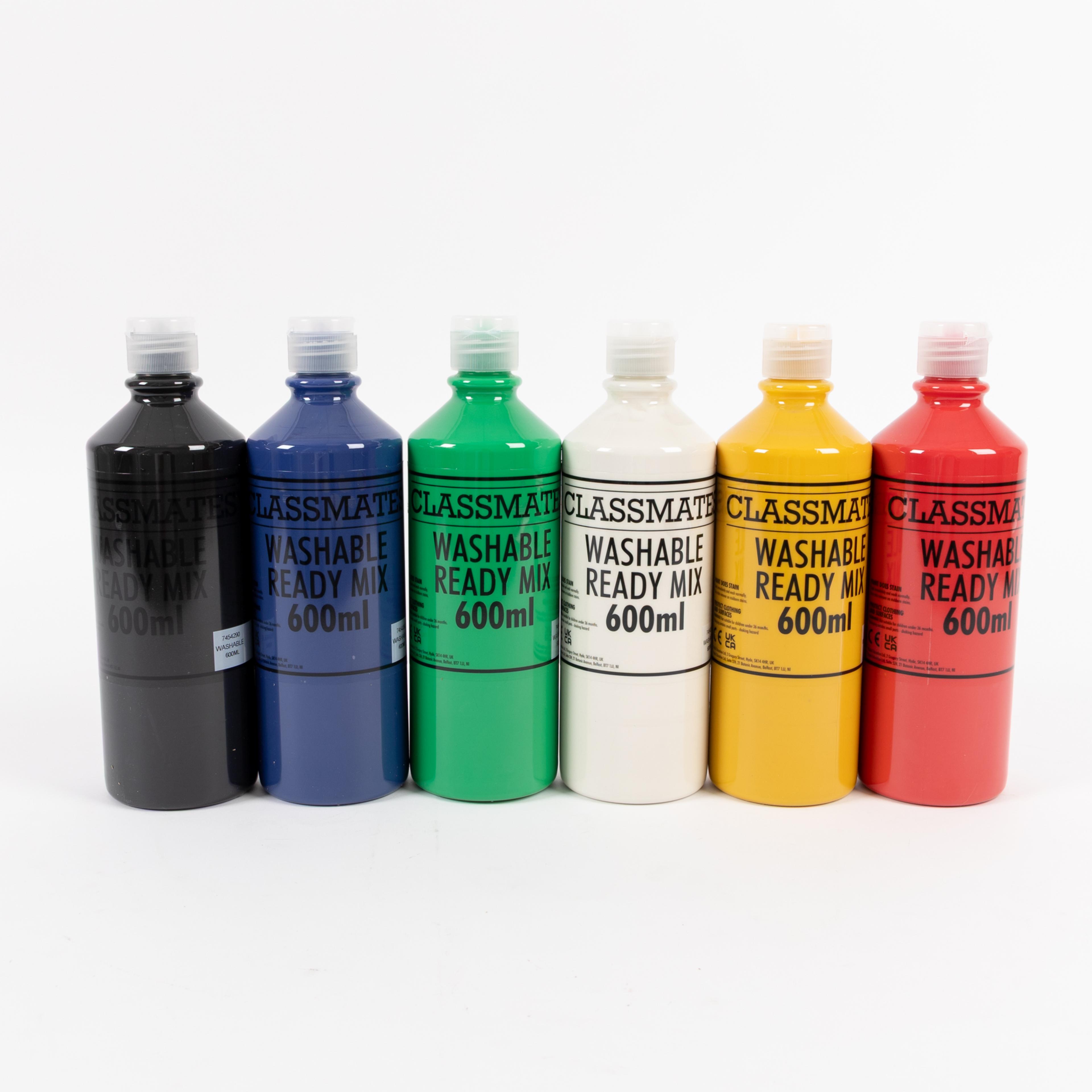 Classmates Washable Paint - Assorted - 600ml - Pack of 6
