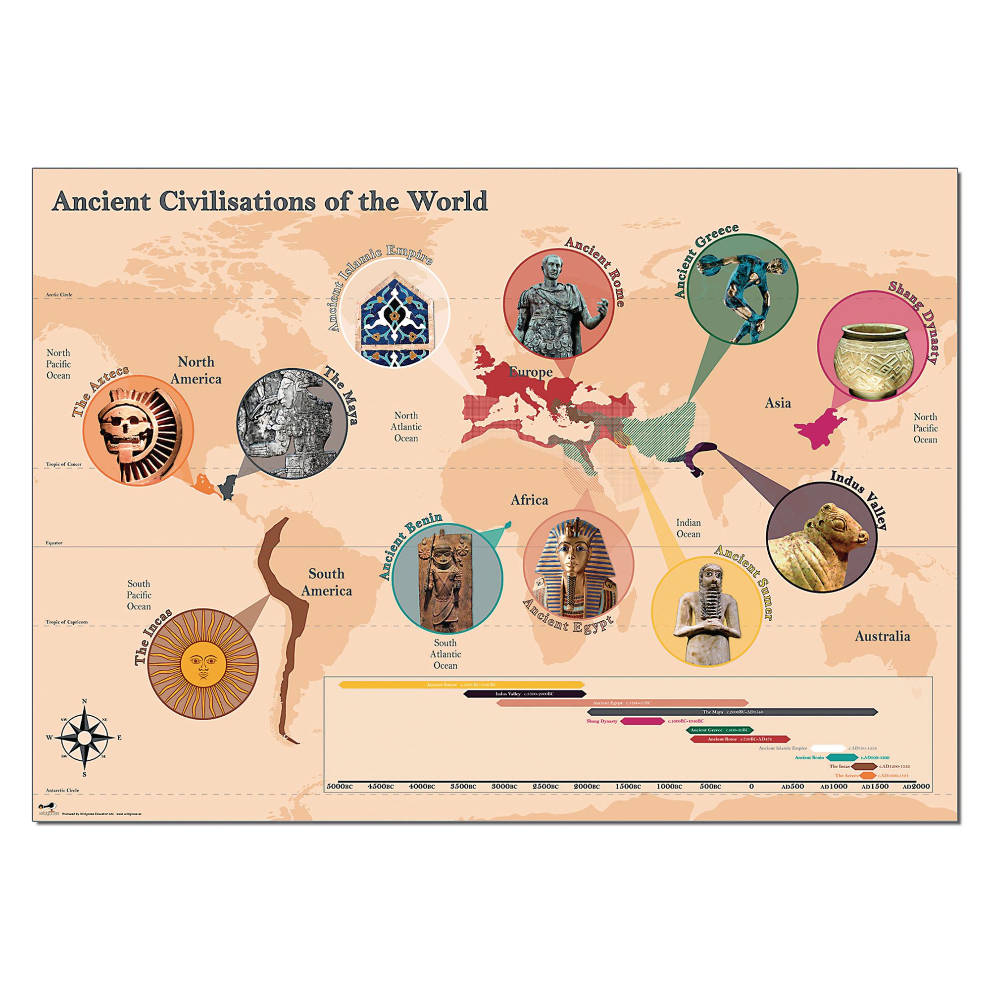 HE1546583 - Ancient Civilisations of the World Map | Hope Education