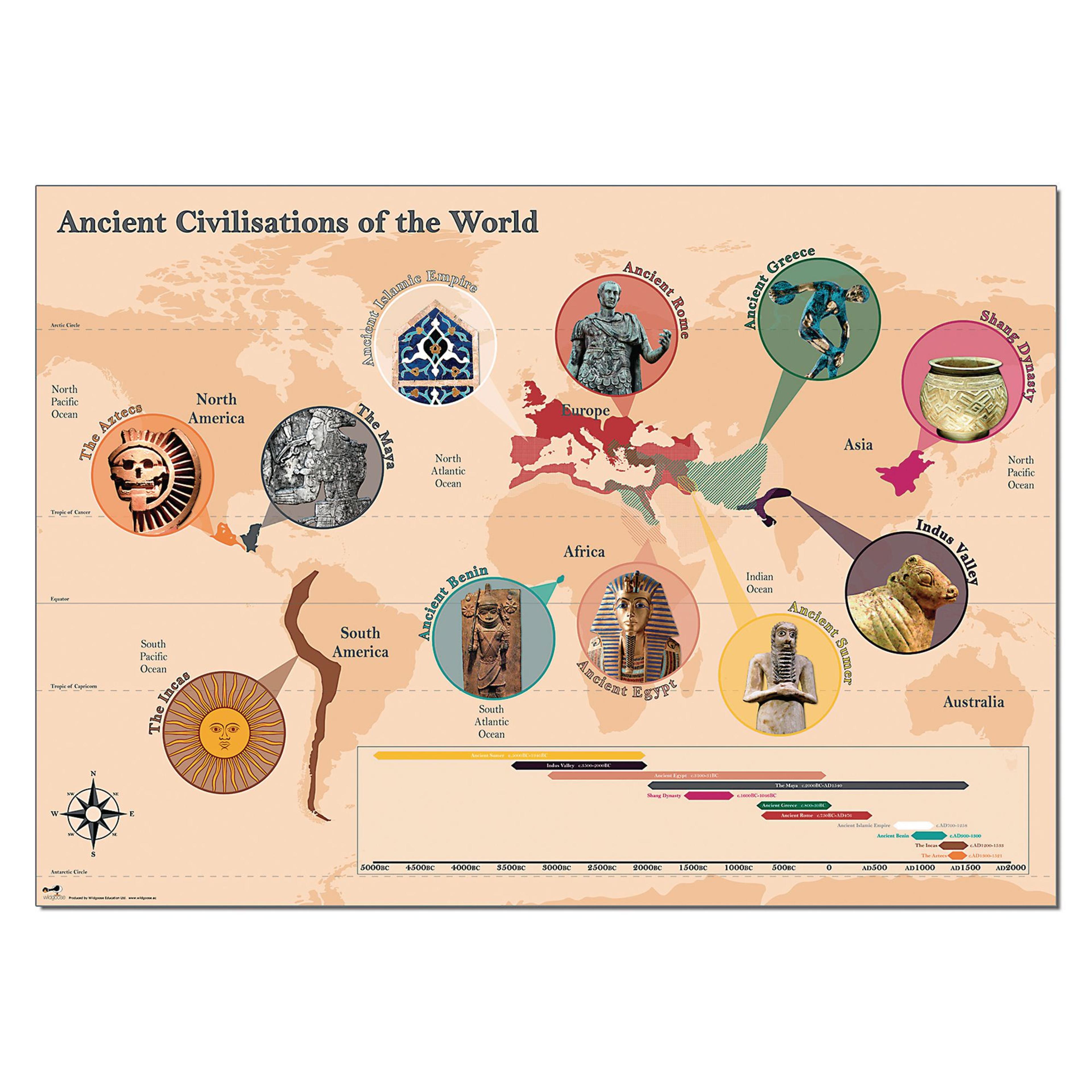 wildgoose Ancient Civilisations of the World Map