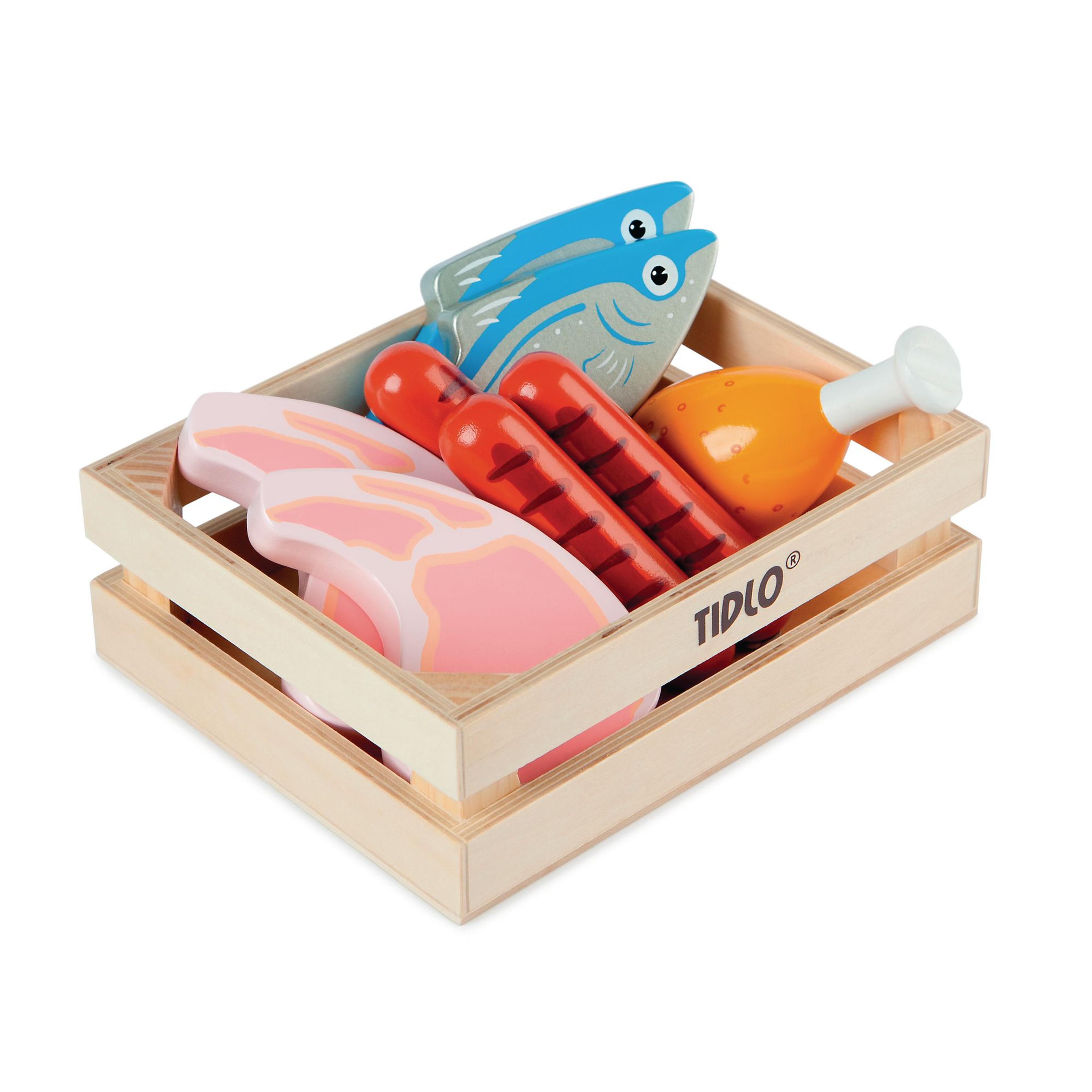 TIDLO Wooden Food Crate - Meat and Fish