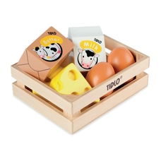 Tidlo Wooden Food Crate - Eggs and Dairy
