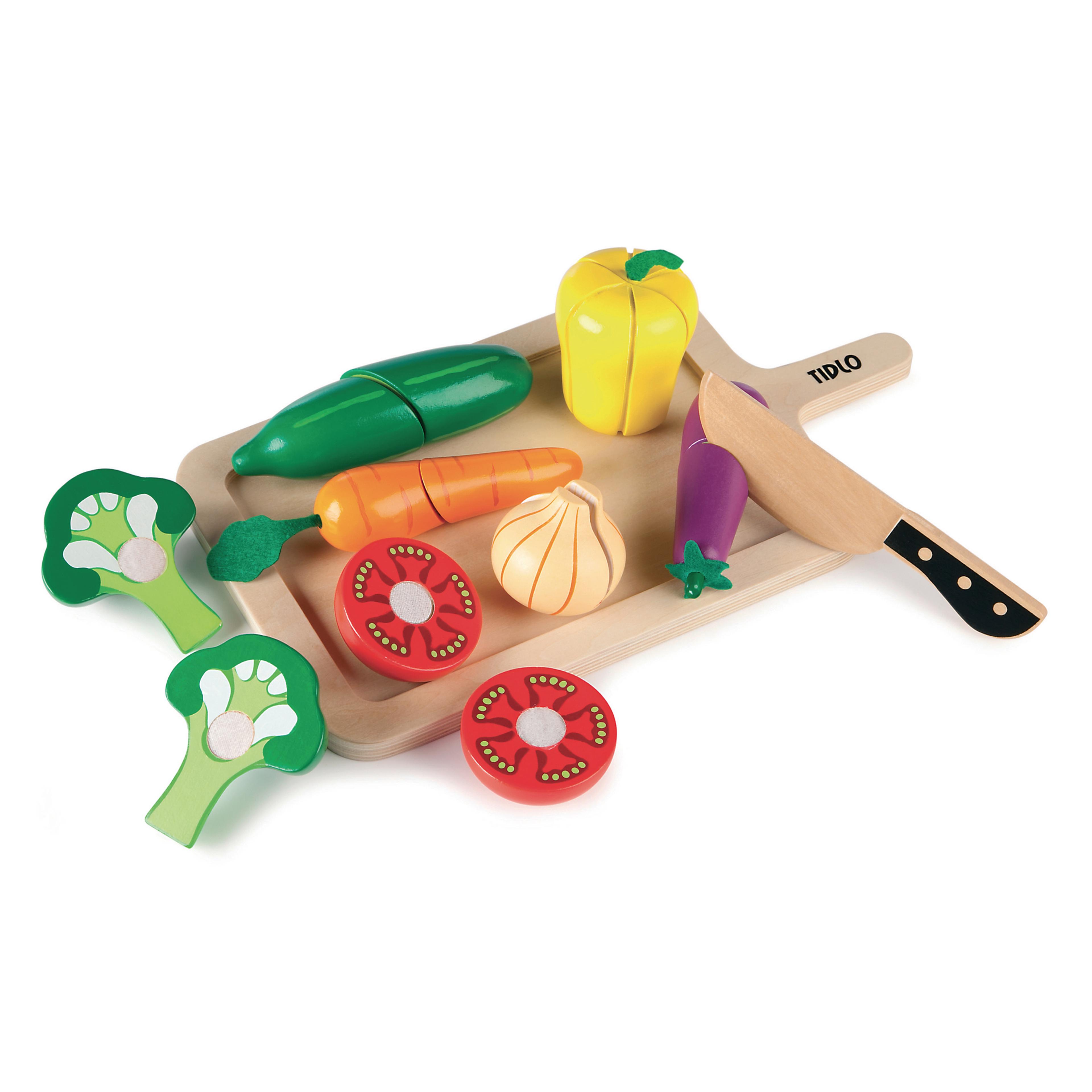 TIDLO Chunky Wooden Cutting Sets - Vegetables