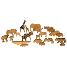 Sri Toys Parent and Child Wooden Animals - Pack of 24