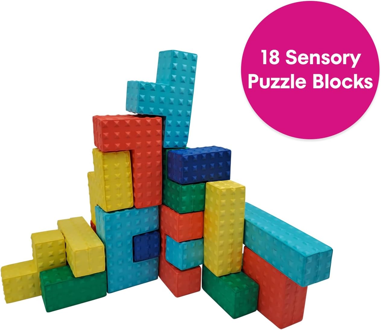 edushape Sensory Puzzle Blocks - Pack of 18 | HC1552972 | Findel