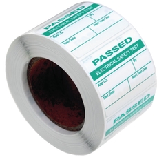 Green on White 500 PAT Testing Labels