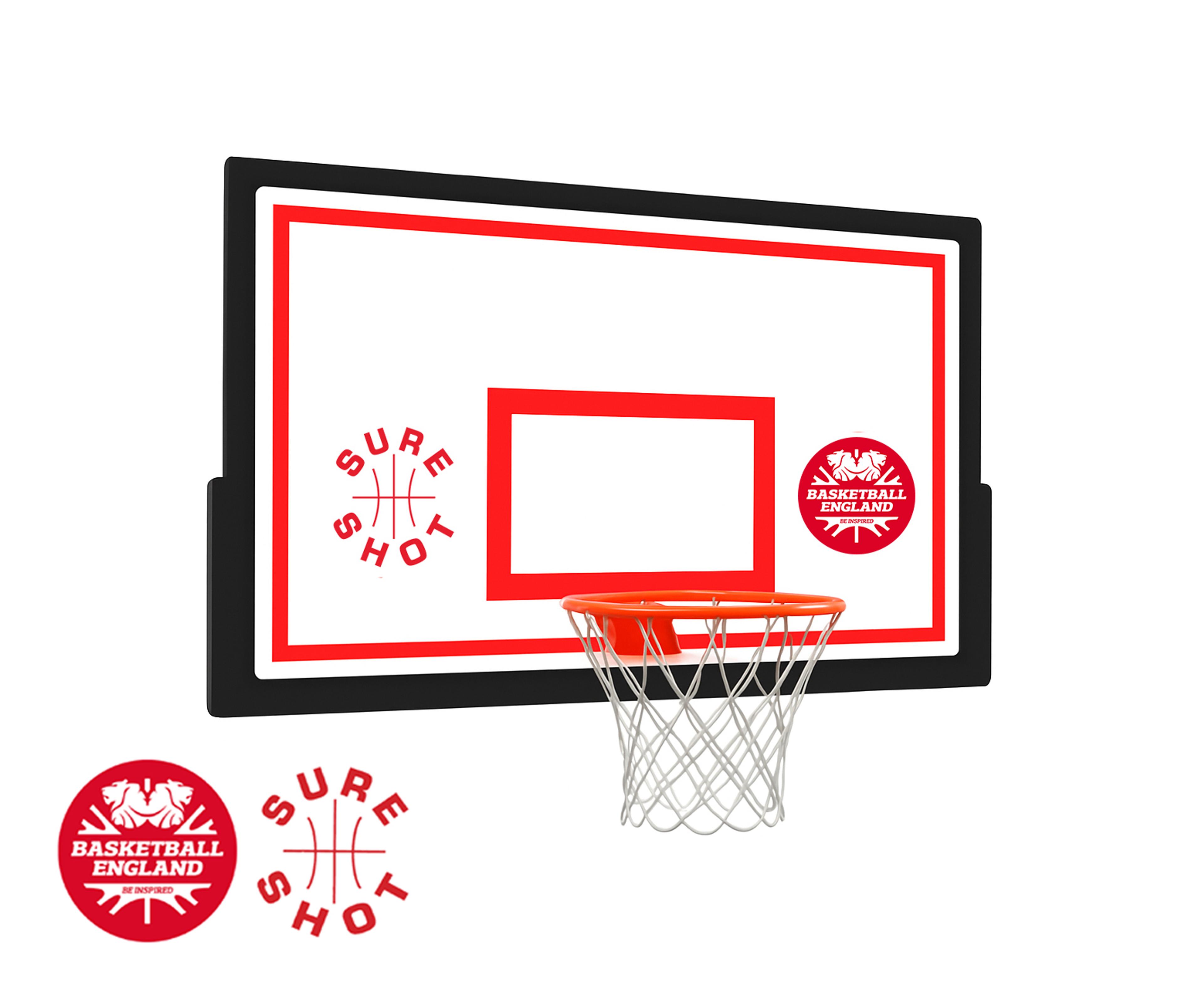 Sure Shot Basketball Backboard And Ring - White/Red/Blue