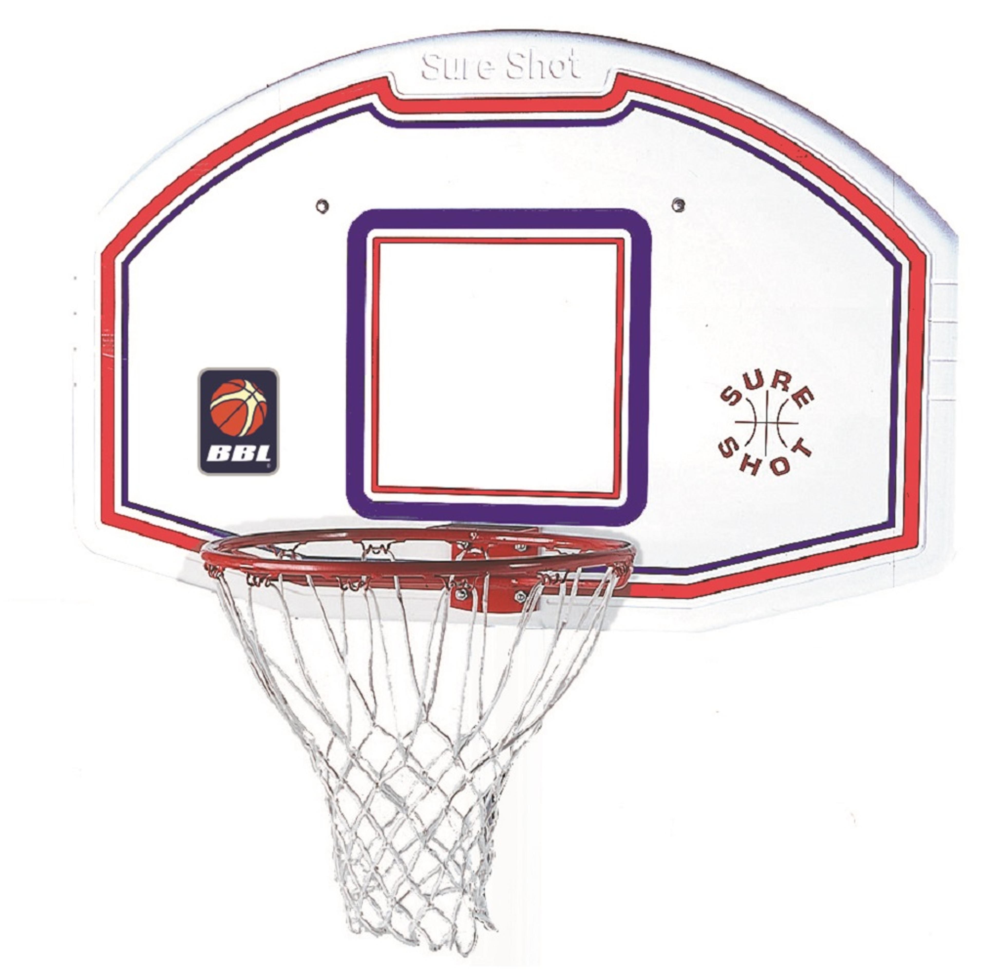 Sure Shot Basketball Backboard And Ring - White/Red/Blue