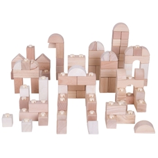 BIGJIGS Toys Natural Click Blocks - Pack of 100