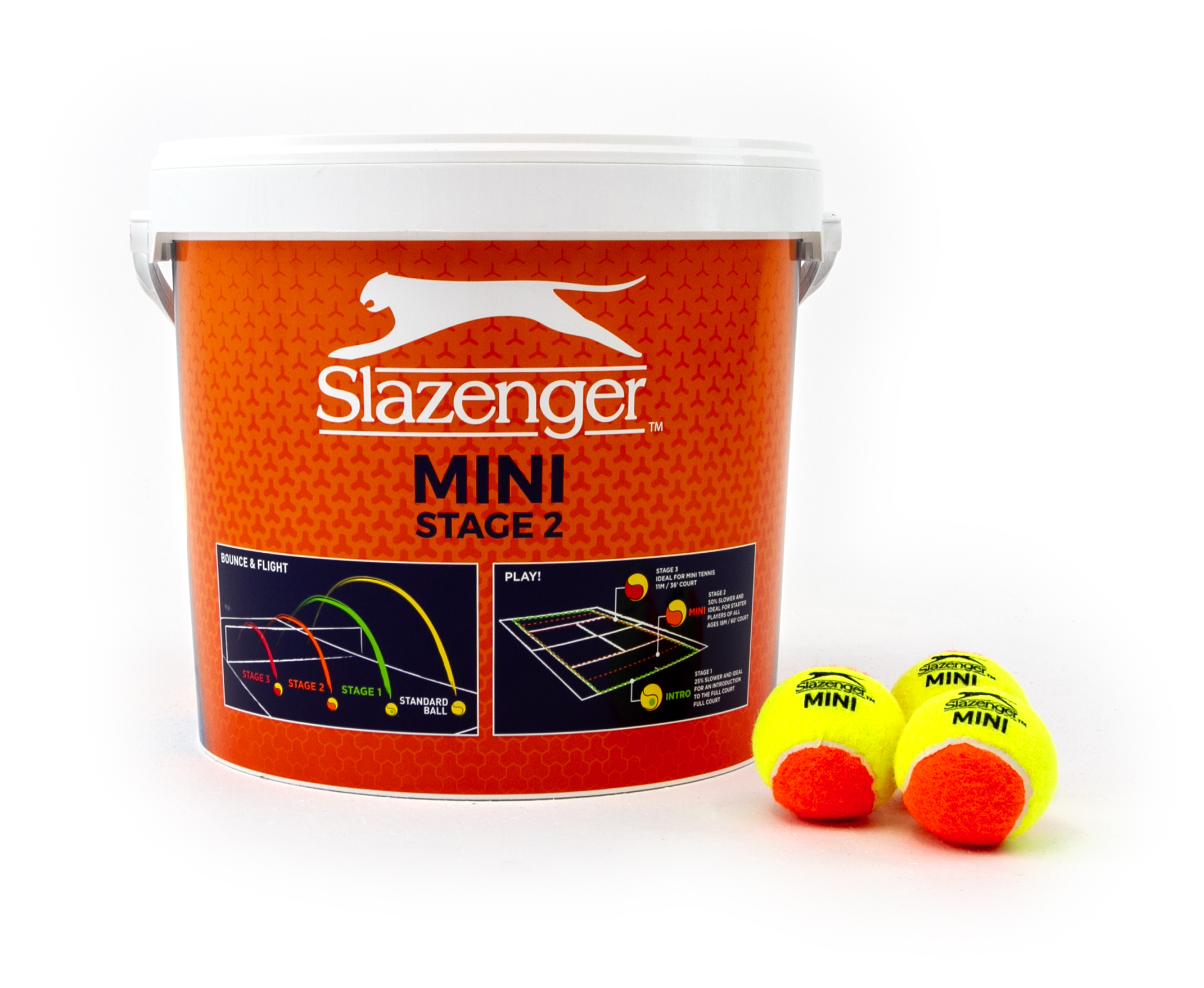Slazenger Mini Tennis Balls - Orange Stage - Pack of 60