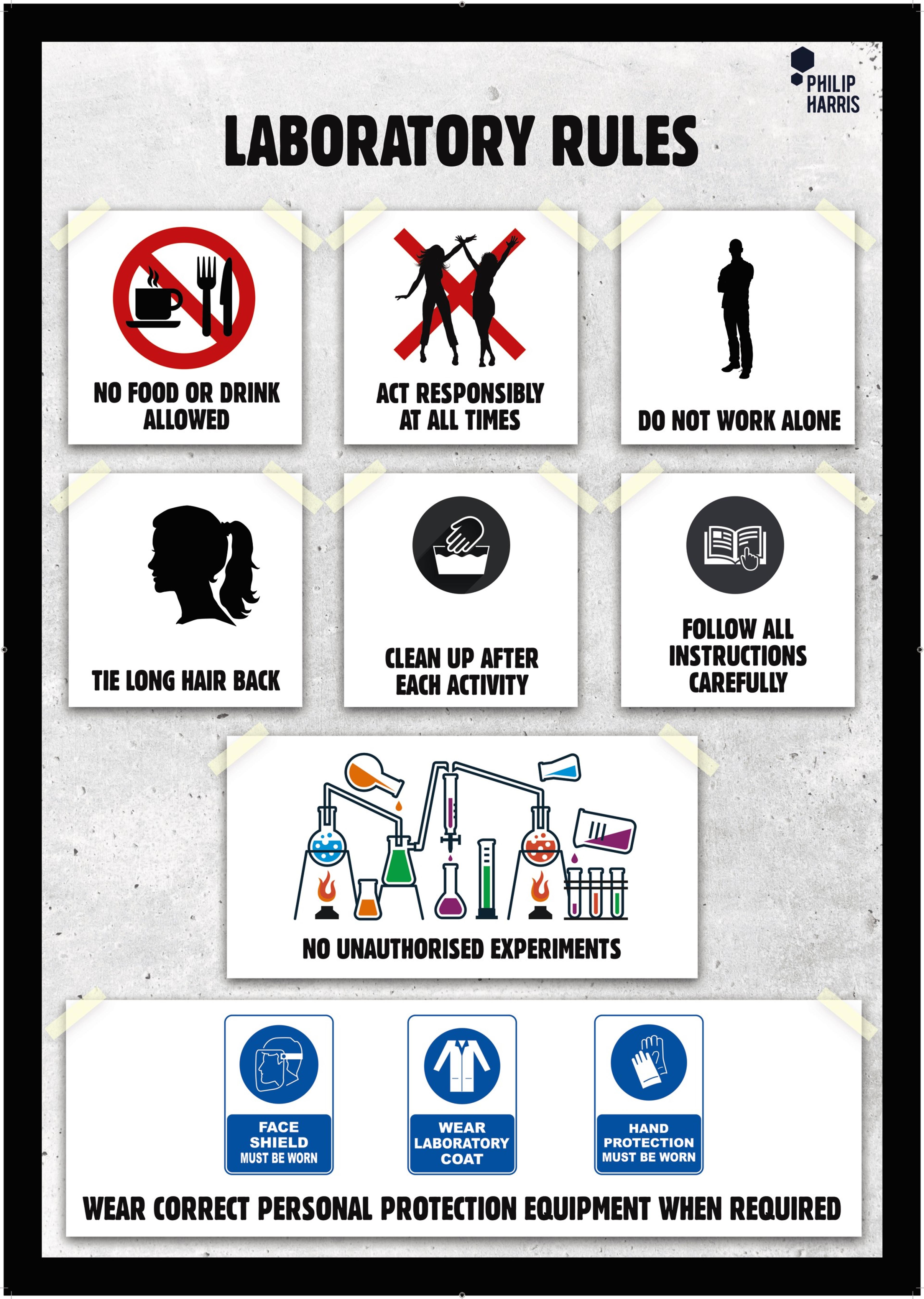 Philip Harris Laboratory Rules Poster