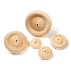 Pack of Turned Wooden Wheels - 50mm
