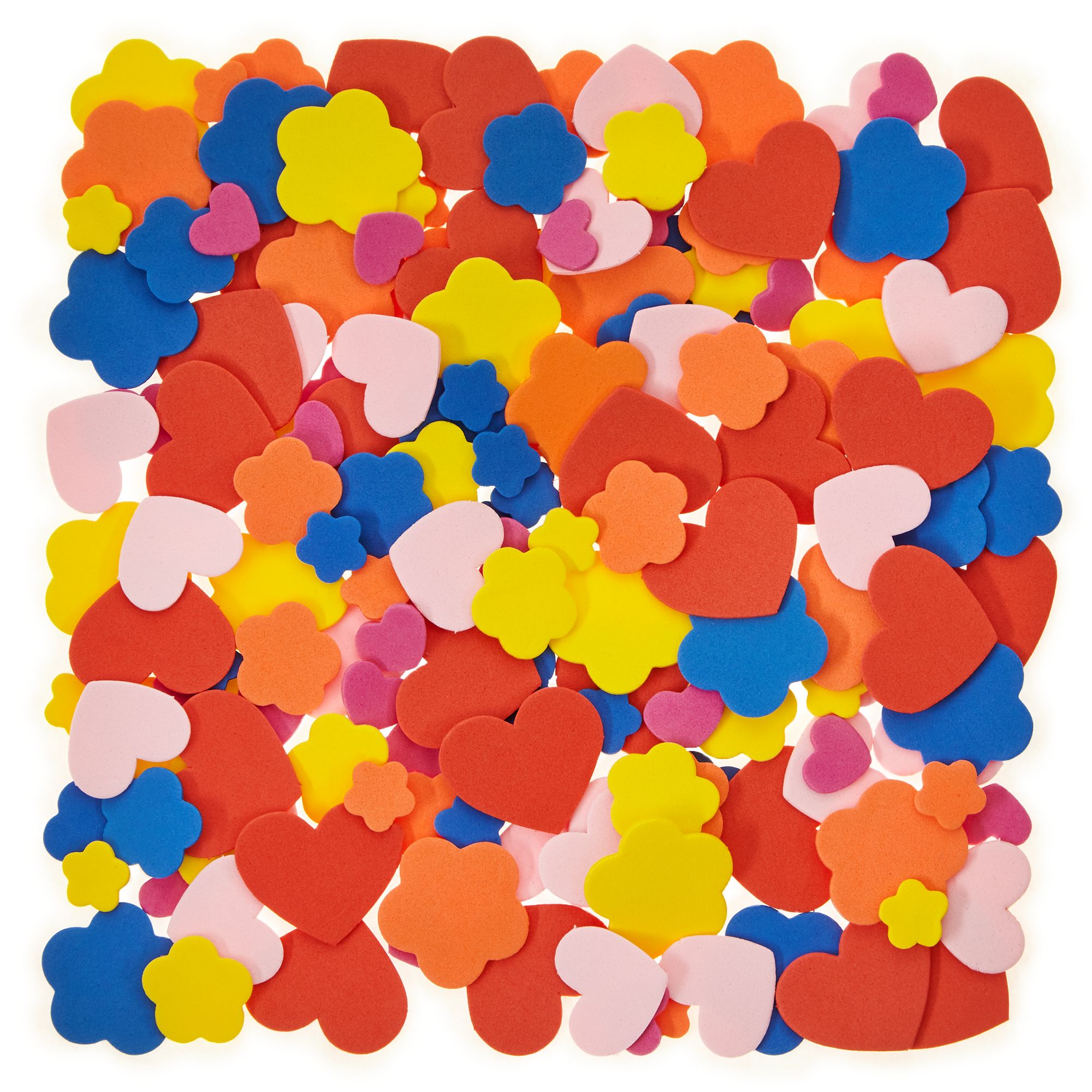 Heart And Flowers Foam Shapes 150 Pieces