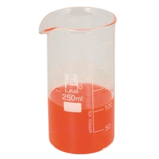 Economy Glass Beaker, Tall Form: 250ml - Pack of 12