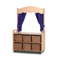 Millhouse Mobile Tall Unit Theatre with 6 Rattan Basket