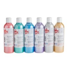 Scola 6 X 300ml Artmix Pearlescent Ready Mix Assorted Colour Poster Paint PAM300/6A