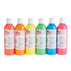 Scola Fabric Paint - 300ml - Fluorescent Colours - Pack of 6