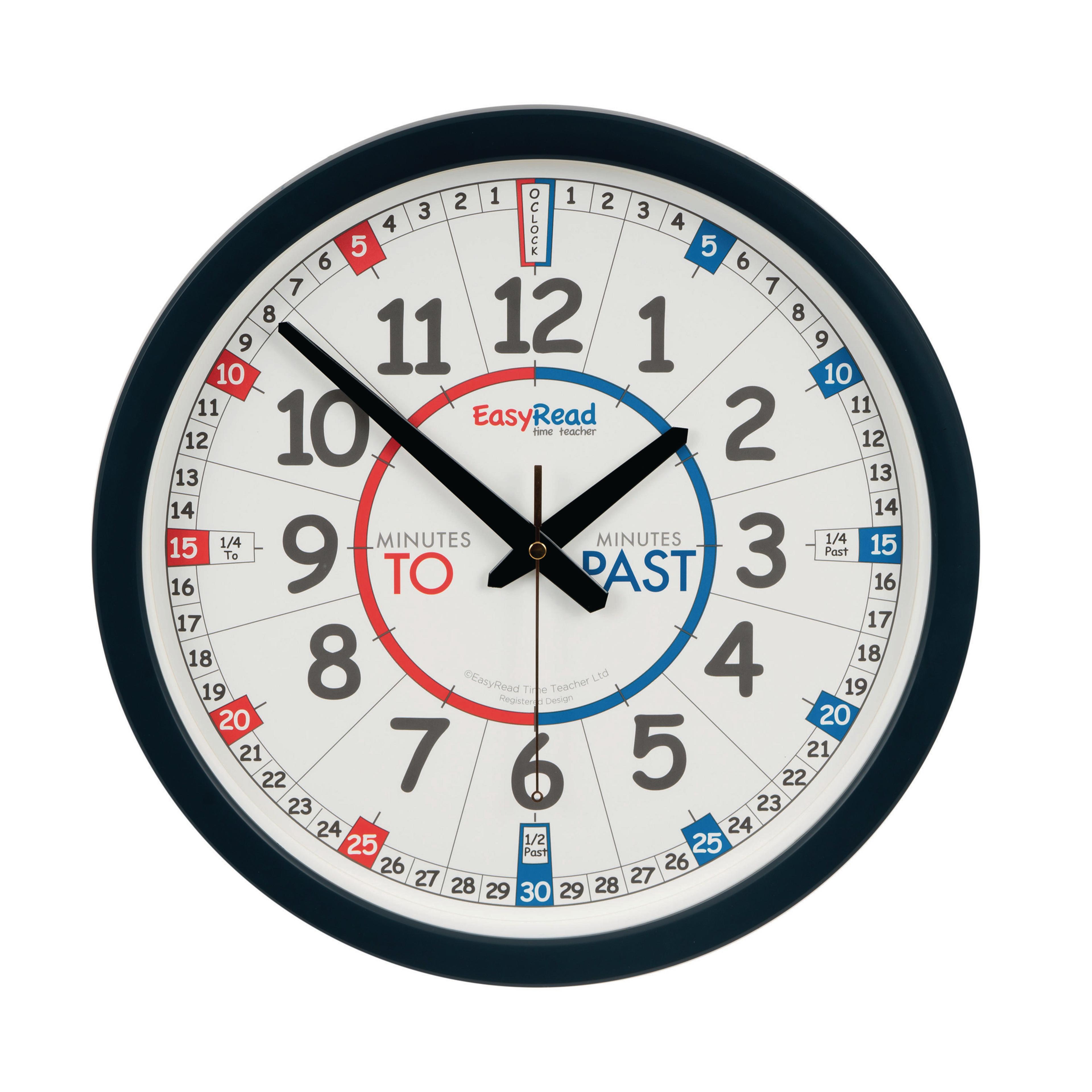 ertt Past and To Classroom Wall Clock
