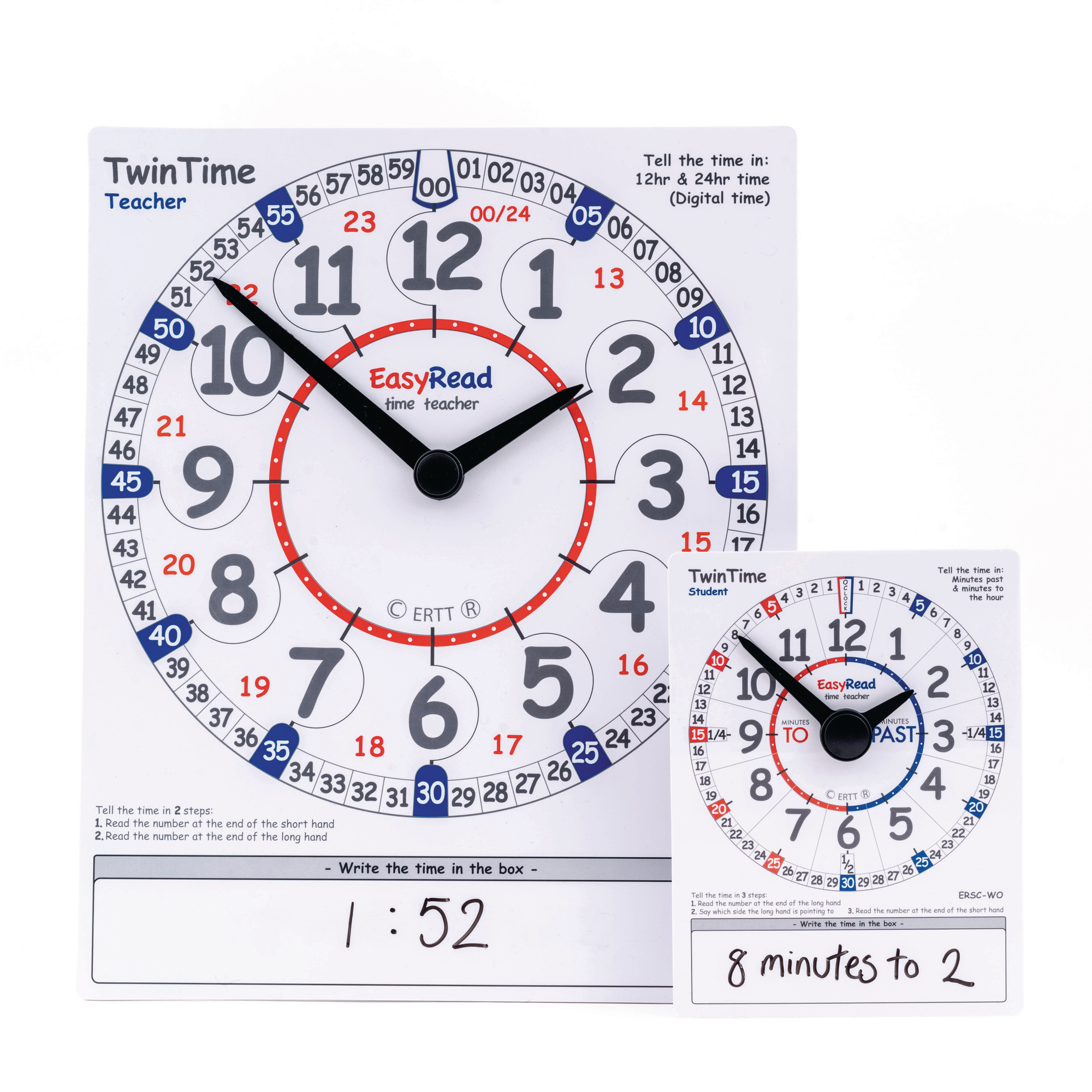 ertt Twin Time Teacher Demonstration Clock