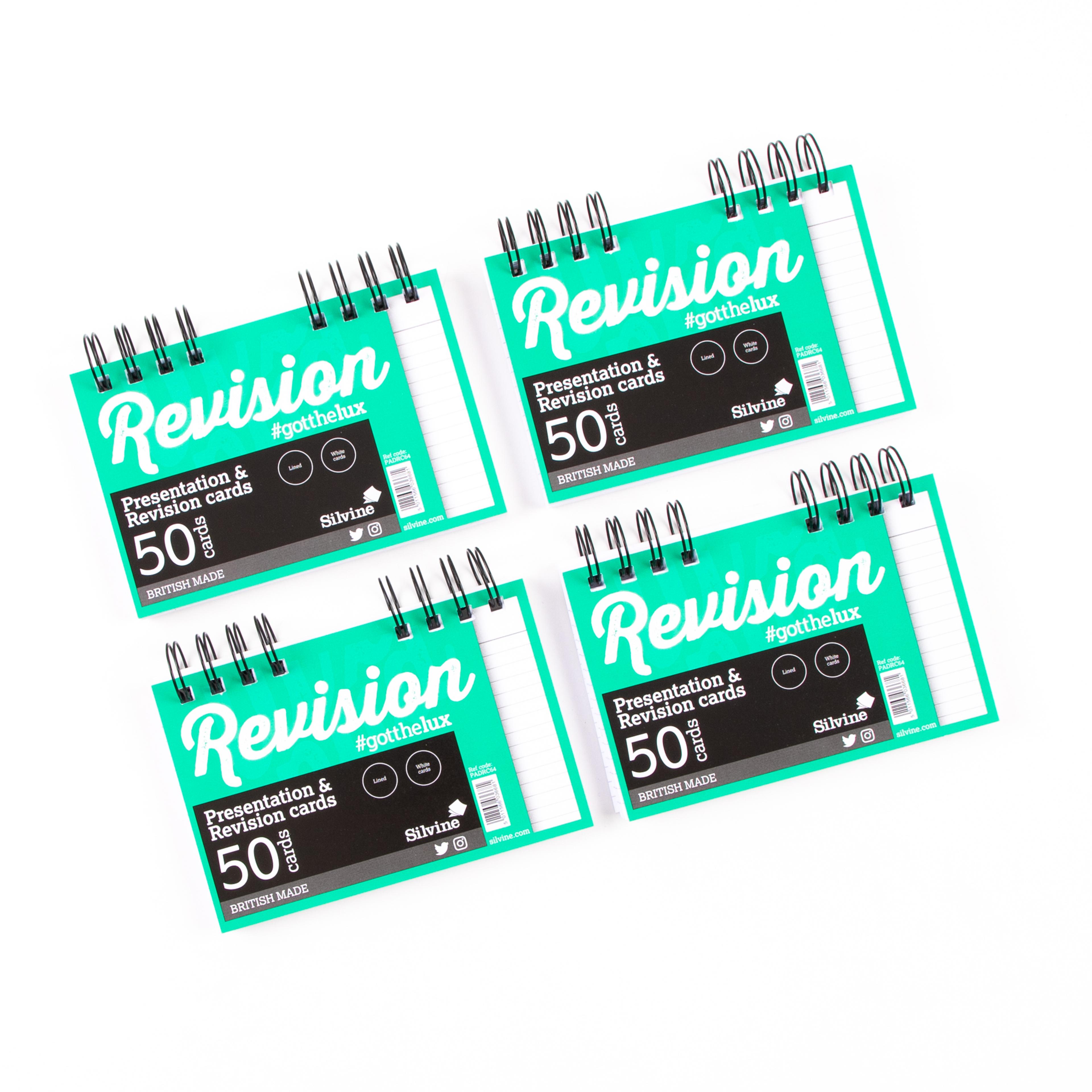 Silvine Luxpad Twinwire Presentation & Revision Cards - 152 x 102mm (50 cards per pack) - Pack of 10