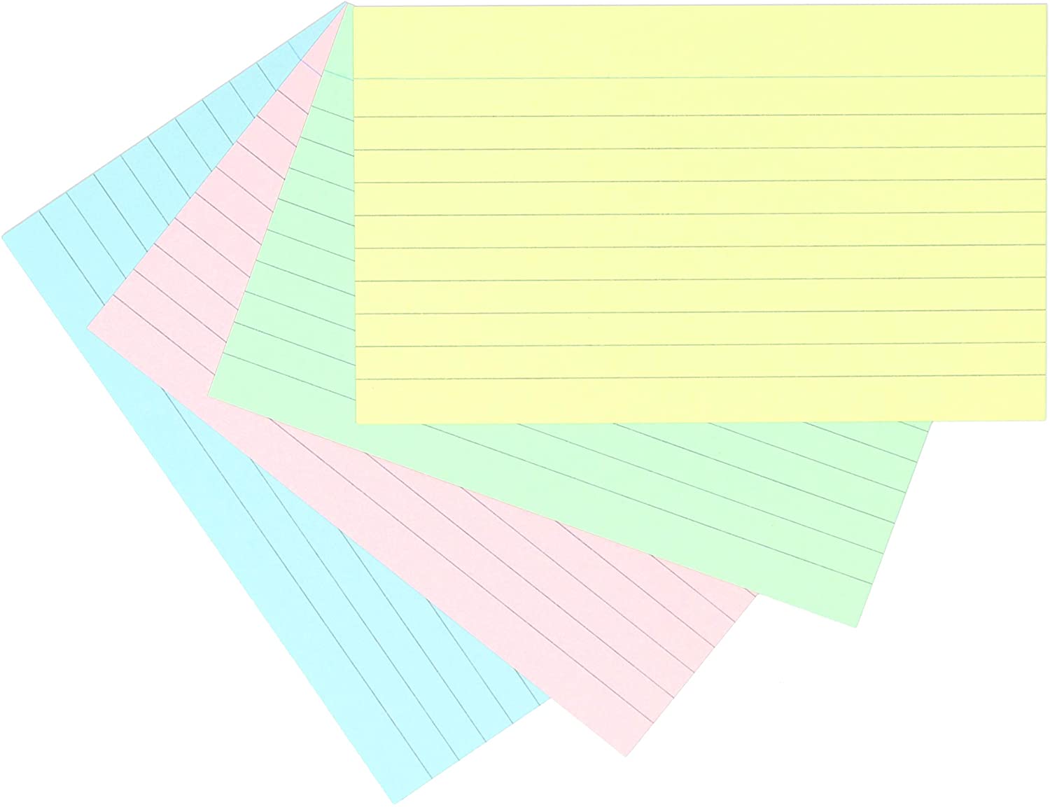 127mm x 76mm White Record Cards 5mm Lined Narrow Lines Pack of 100 pieces 