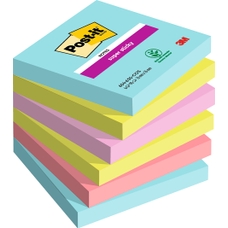 Post-it® Super Sticky Notes - Miami Assorted Colours - 76 x 76mm - Pack of 6