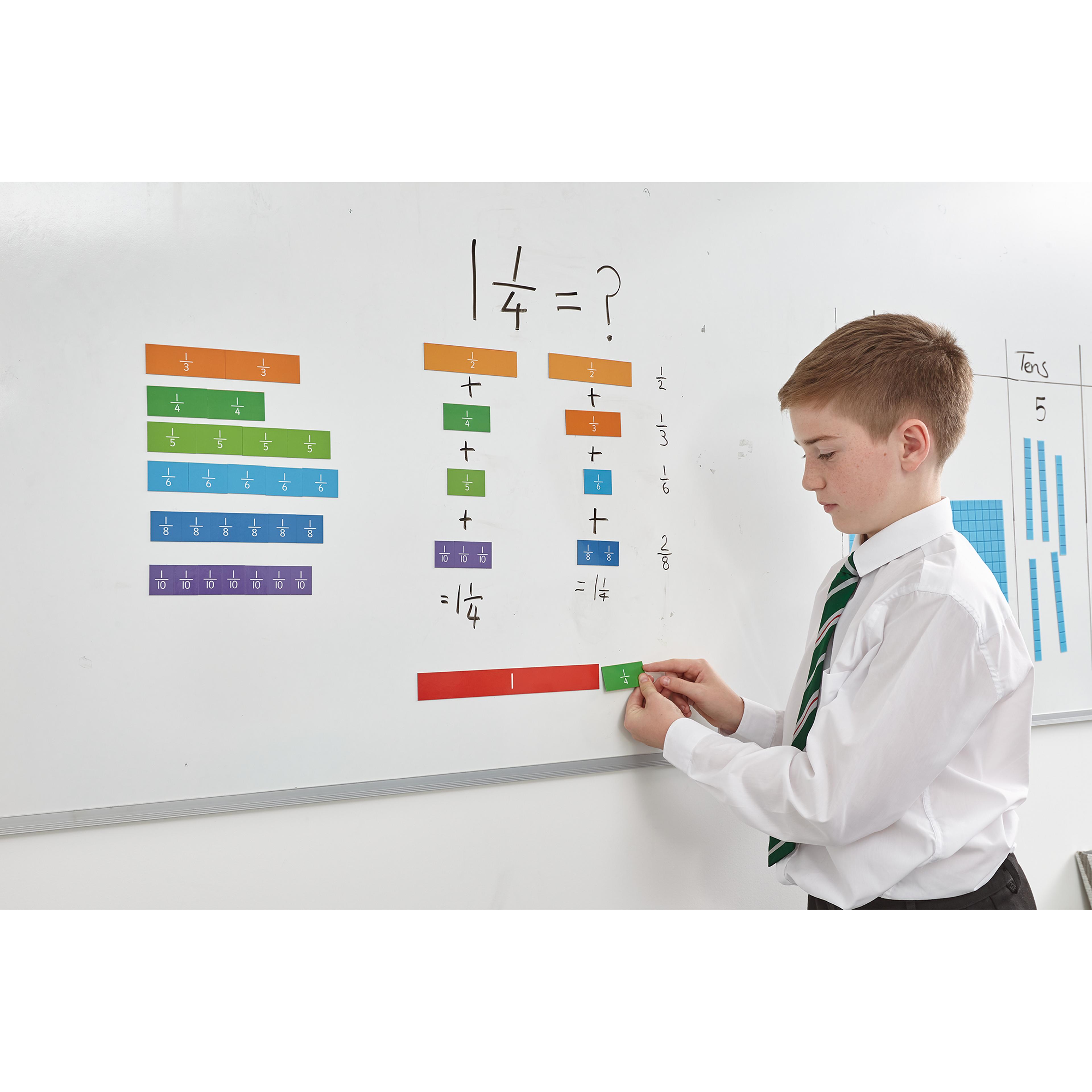 SPACERIGHT Double-Sided Magnetic Fraction Percentage Bars - Pack of 39