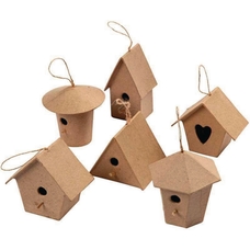 Mini Bird Houses - Pack of 6
