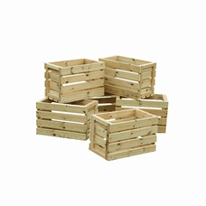Wooden Crates - Pack of 6