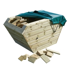 NEWBY LEISURE Outdoor Wooden Skip and Blocks with Cover 