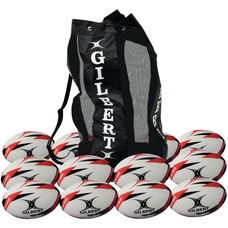 Gilbert G-TR3000 Training Rugby Ball - White/Red - Size 3 - Pack of 12