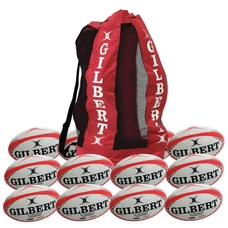Gilbert G-TR4000 Training Rugby ball - White/Red - Size 3 - Pack of 12