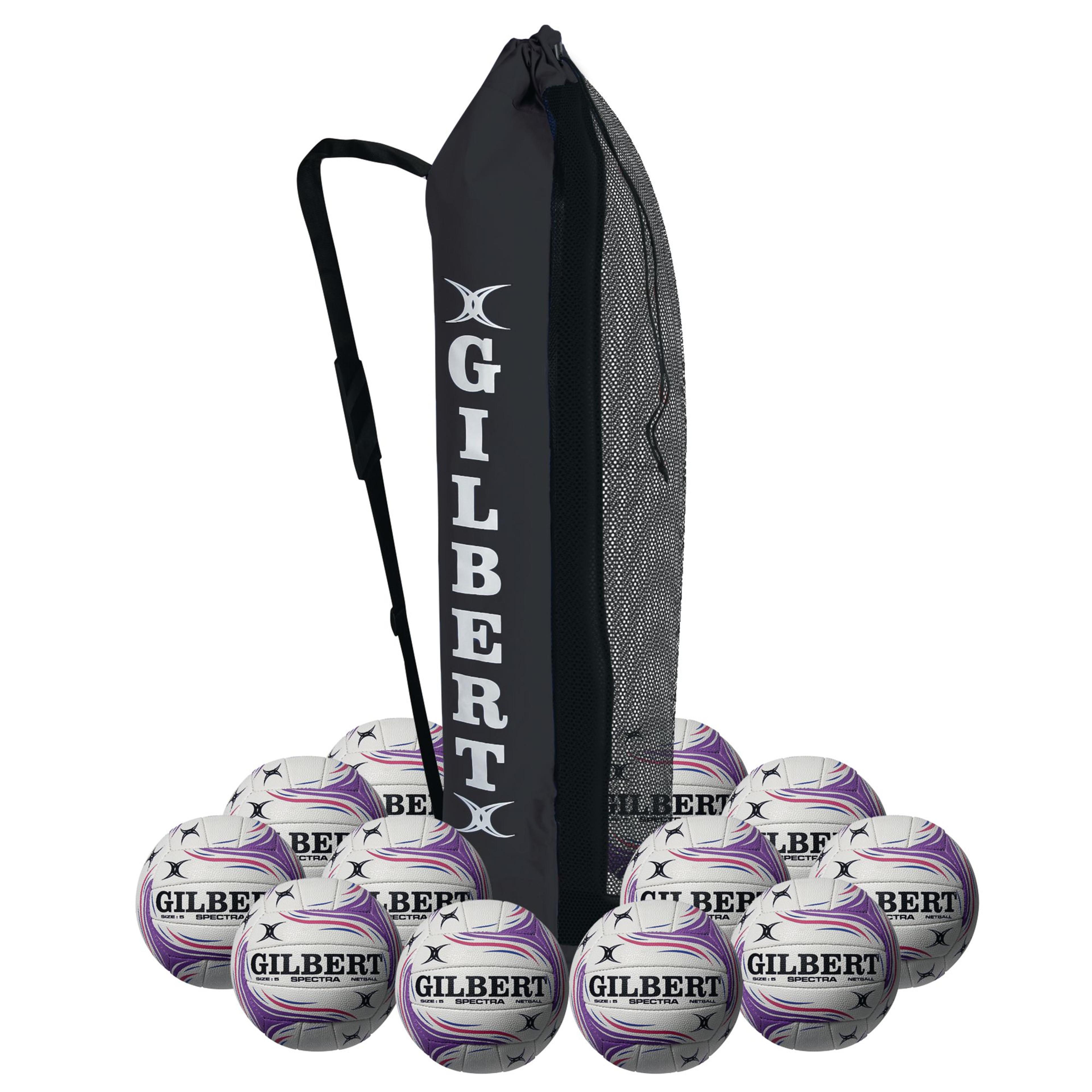 Gilbert Spectra Match Netball - White/Pink/Purple - Size 5 - Pack of 12
