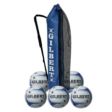 Gilbert Eclipse Match Netball - White/Blue - Size 4 - Pack of 5