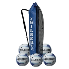Gilbert Eclipse Match Netball - White/Blue - Size 5 - Pack of 5 
