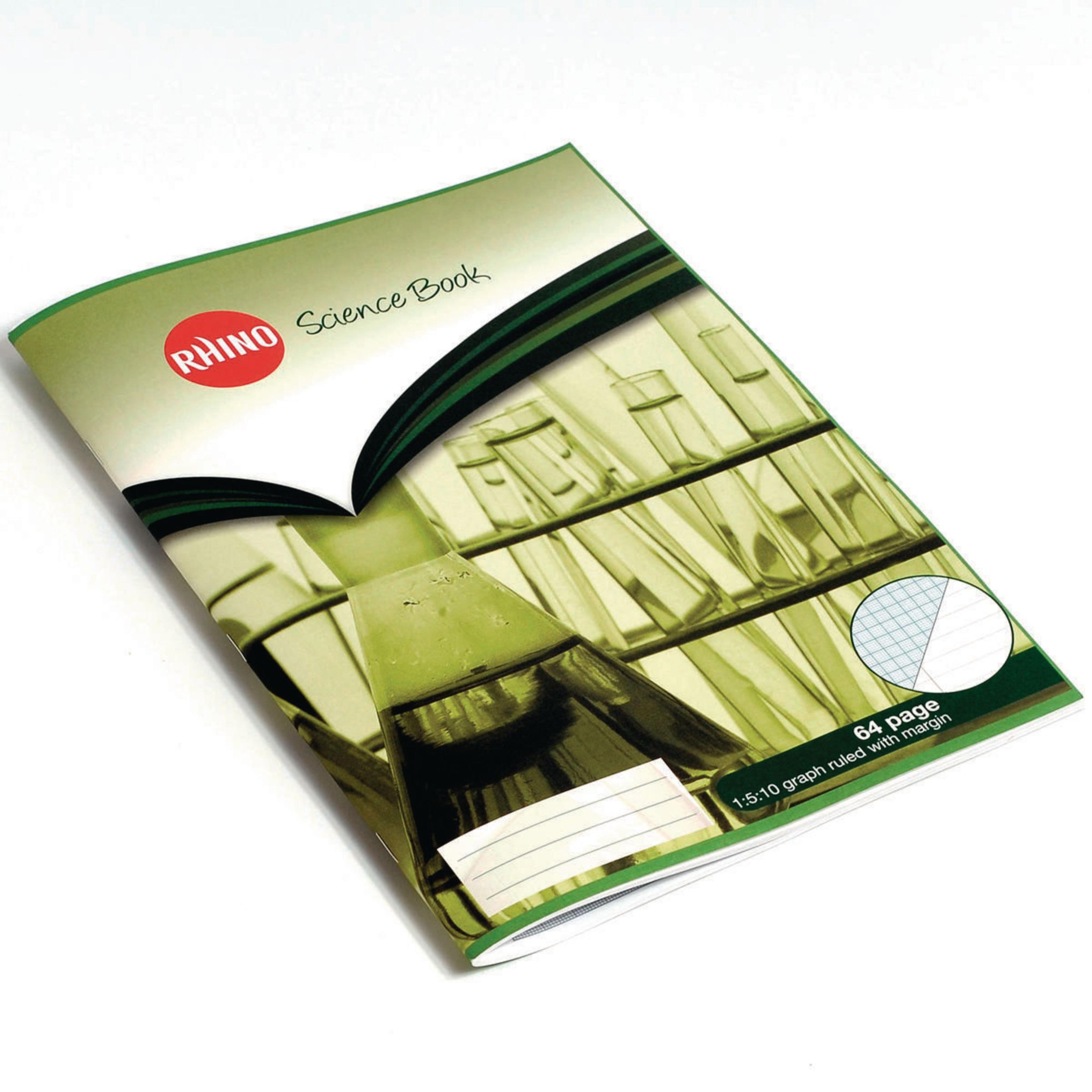 RHINO Science Exercise Book - 8mm Ruled with Margin - Plus G1:5:10 Graph