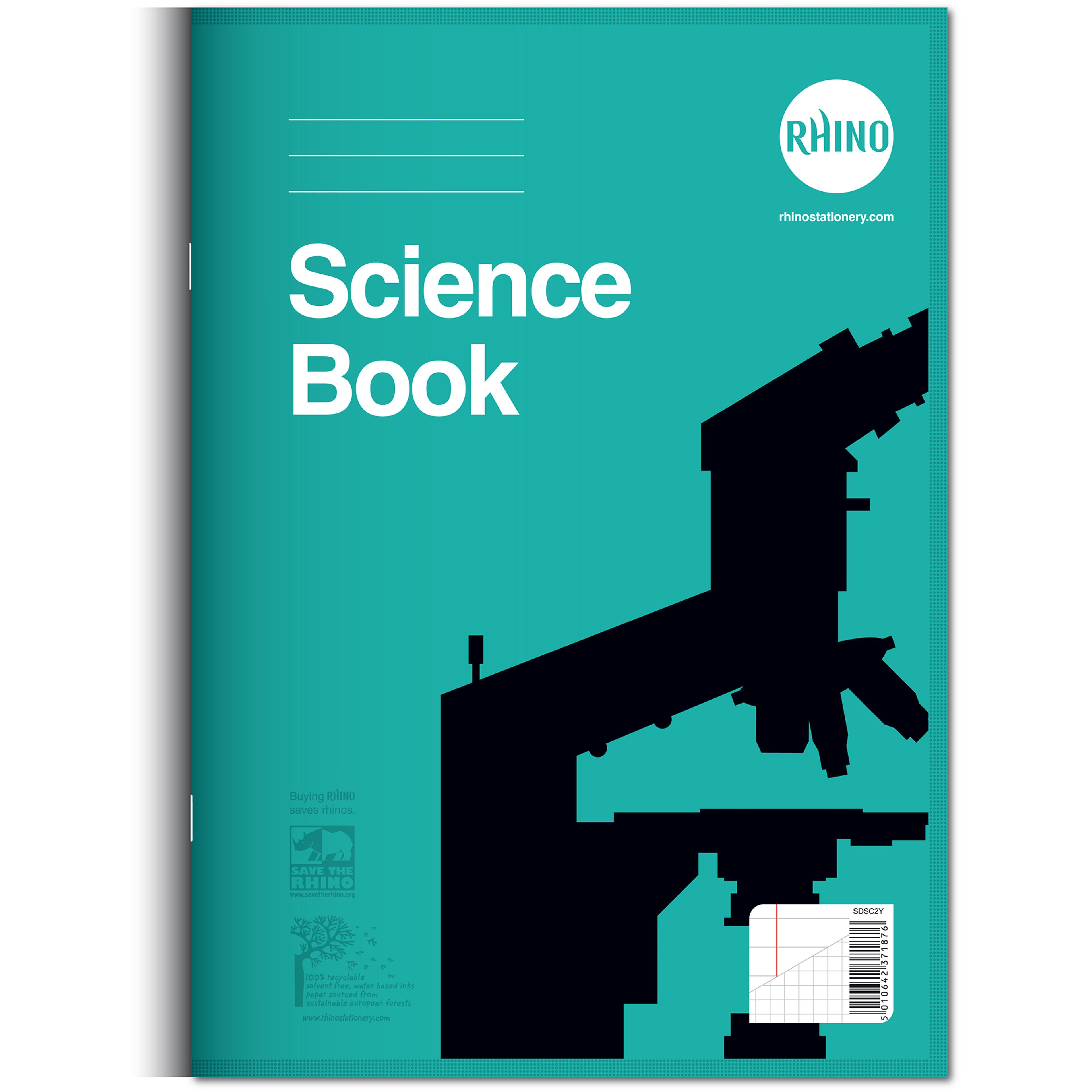 Rhino Science Exercise Book - 8mm Ruled with Margin Plus 2:10:20 Graph