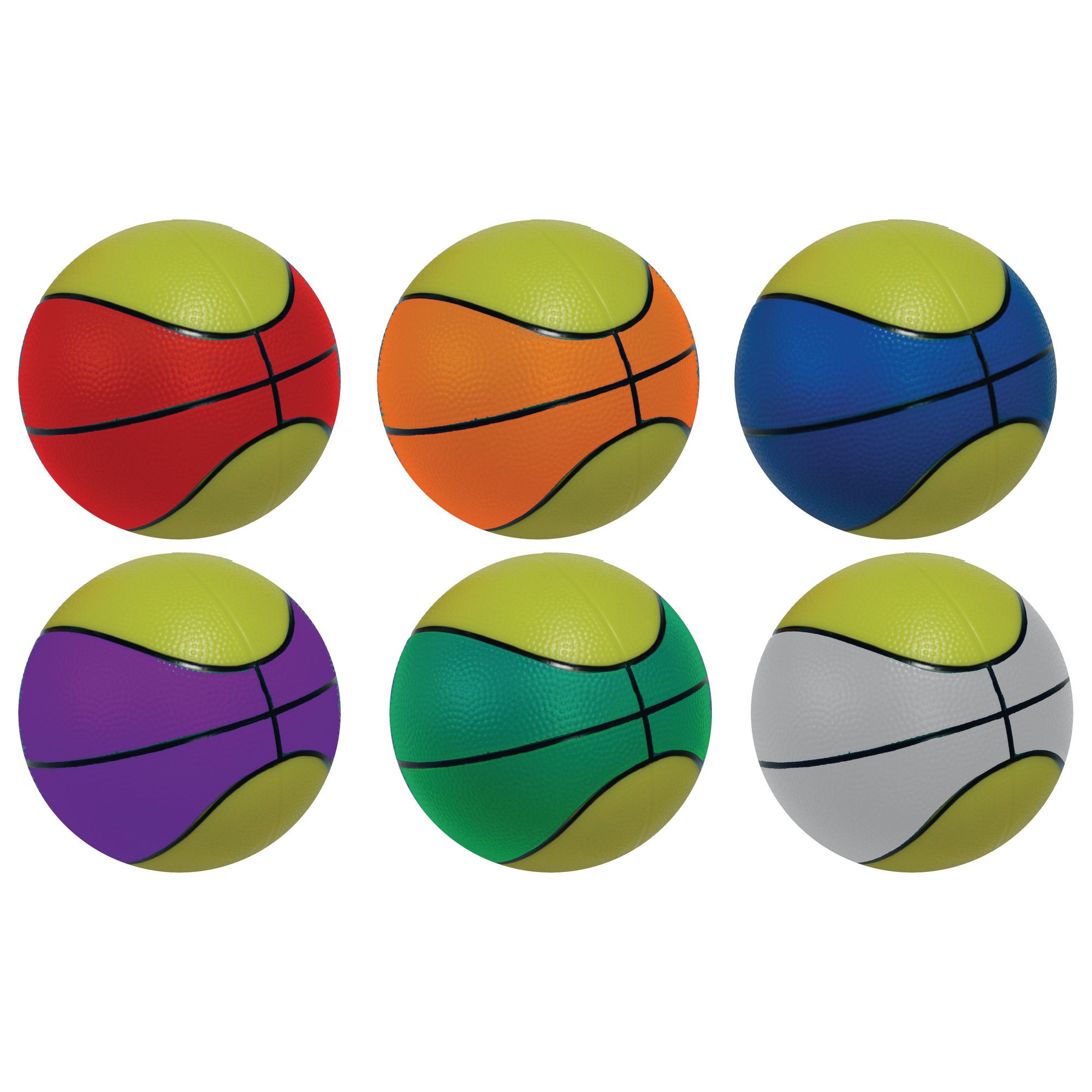 PPEP09400 - Retro Basketballs - Multi - Size 5 - Pack of 6 | Davies Sports